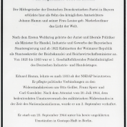 Enthüllung Gedenktafel Bahnhofstraße 10 – Passau 14.10.2016